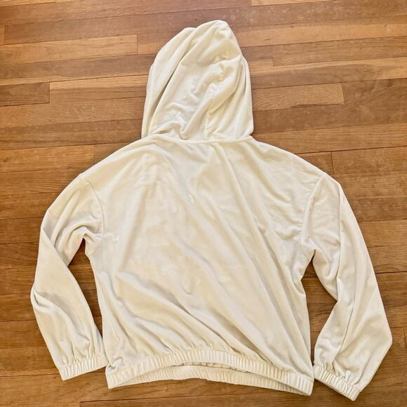 COZIE by Pink Rose Valore off-white sweatshirt hoodie size large L b18 - Picture 4 of 4